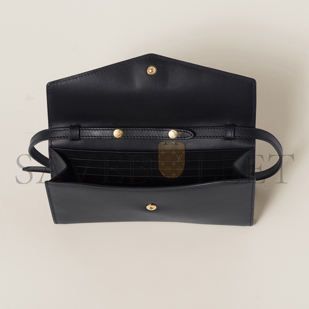 MIU MIU LEATHER WALLET WITH LEATHER AND CORD SHOULDER STRAP 5MT025 (19*9.5*2cm)